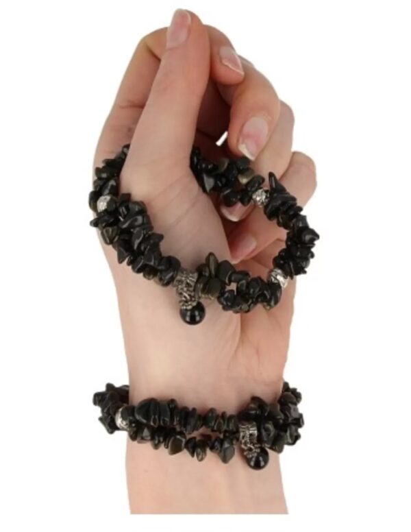 Obsidiaan zwart fashion armband dubbelstreng - Image 3
