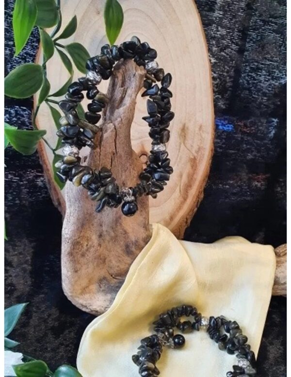 Obsidiaan zwart fashion armband dubbelstreng - Image 4