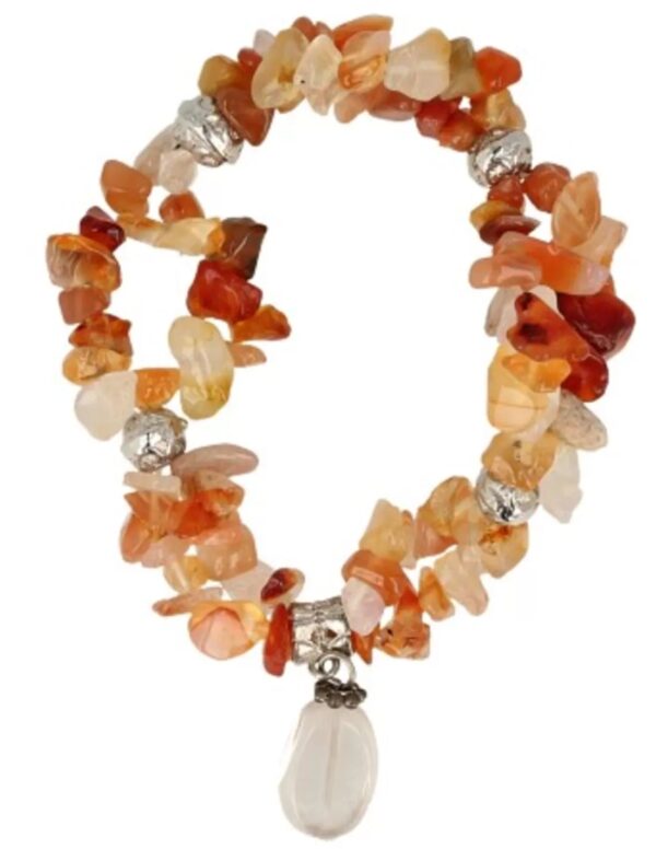 Carneool fashion armband dubbelstreng