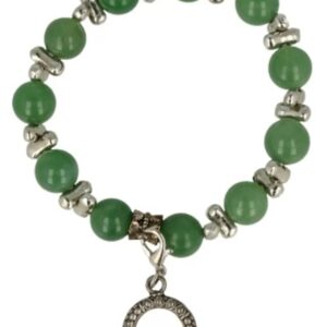 Aventurijn groen fashion kralenarmband met bedel