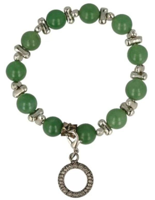 Aventurijn groen fashion kralenarmband met bedel