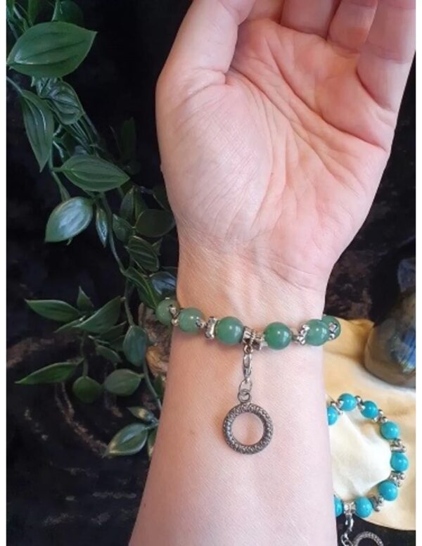 Aventurijn groen fashion kralenarmband met bedel - Image 4
