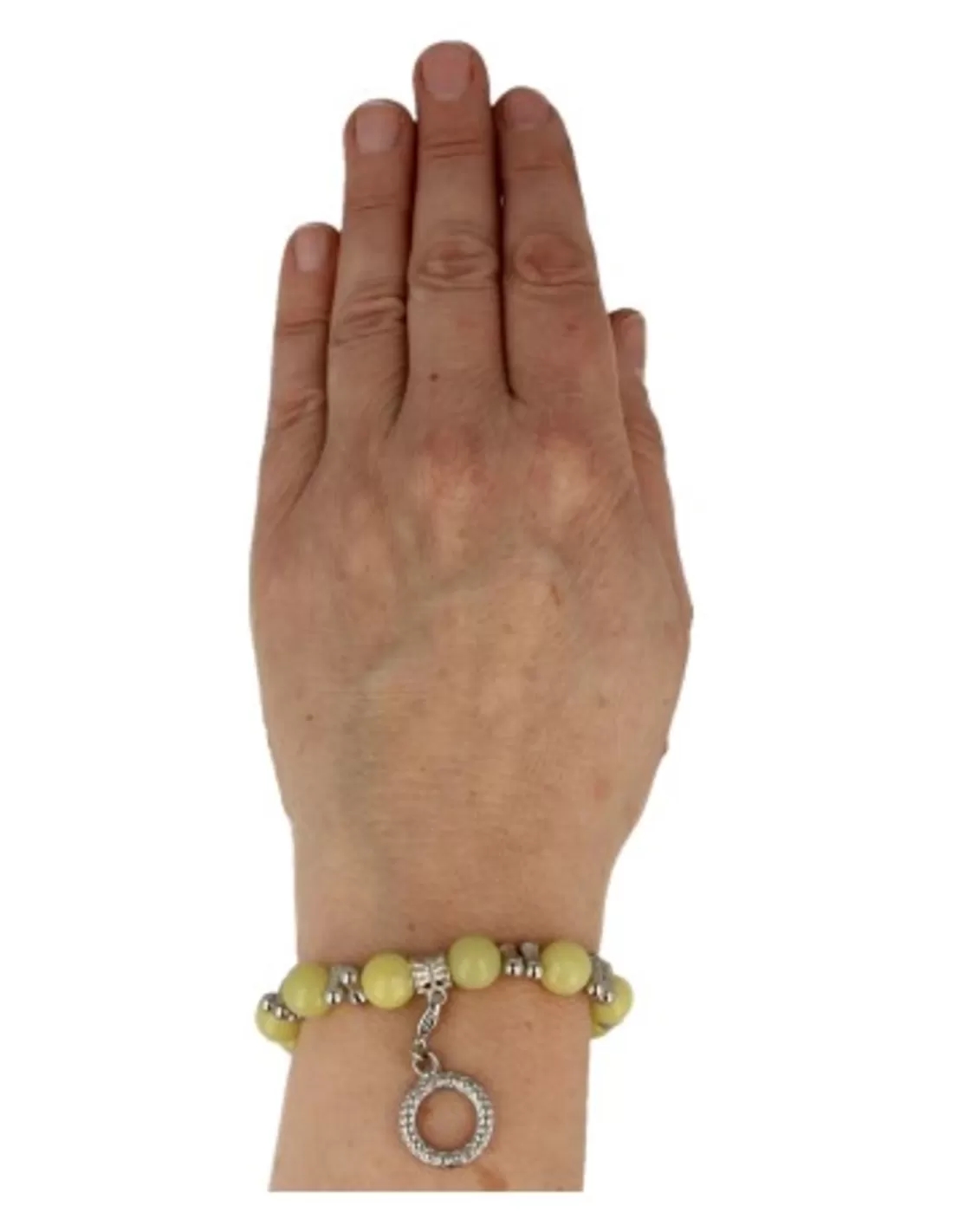 Jade olijf fashion kralenarmband met bedel - Image 3