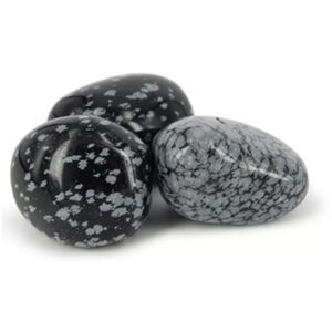 Obsidiaan sneeuwvlok trommelstenen (mt3)