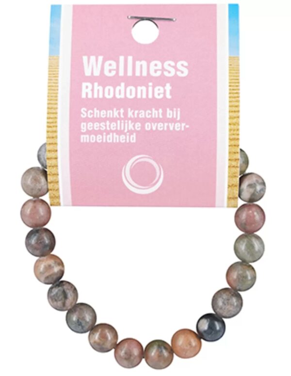 Rhodoniet powerbead armband + kaart