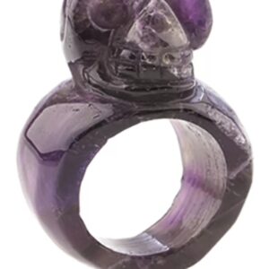 Amethist schedel ring