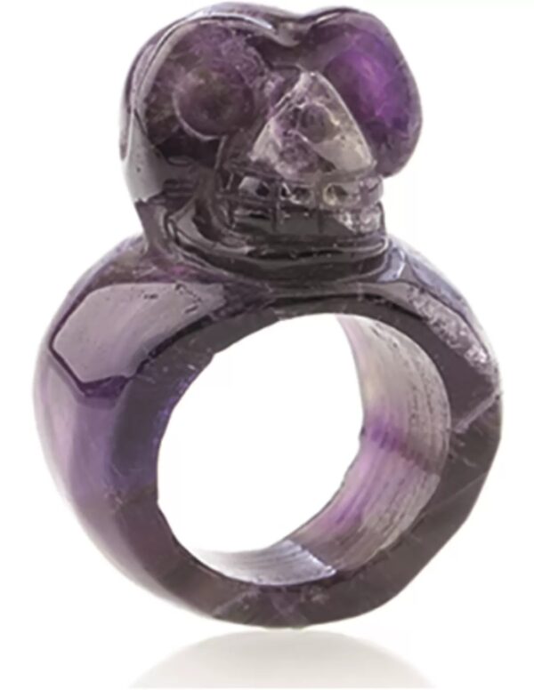 Amethist schedel ring