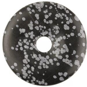 Obsidiaan sneeuwvlok donut 40 mm