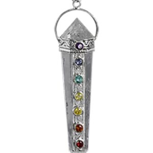 Chakra hanger verzilverd op kristal