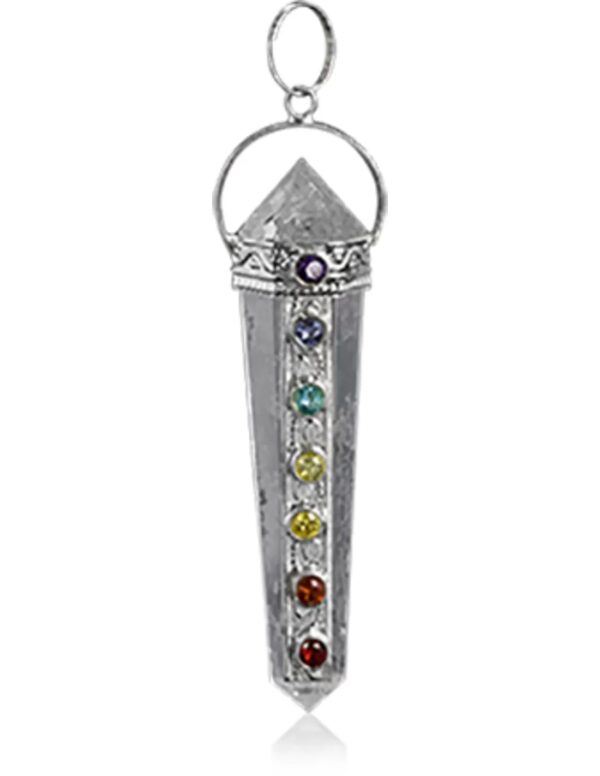 Chakra hanger verzilverd op kristal