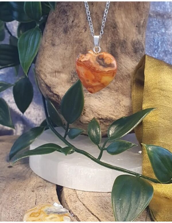 Agaat crazy lace hart hanger 20 mm - Image 4