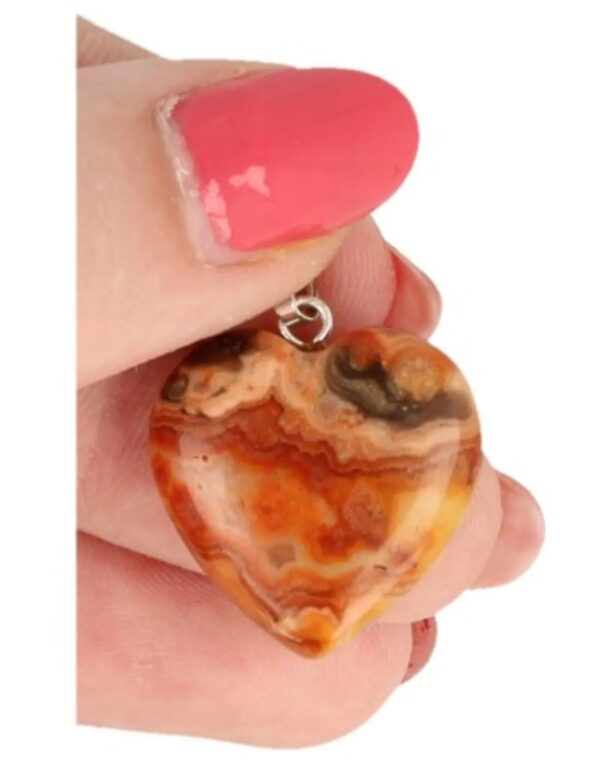 Agaat crazy lace hart hanger 20 mm - Image 5