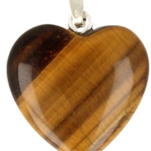 Tijgeroog hart hanger 20 mm