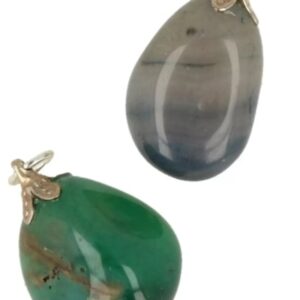Agaat (gekleurd) blauw edelsteen hanger