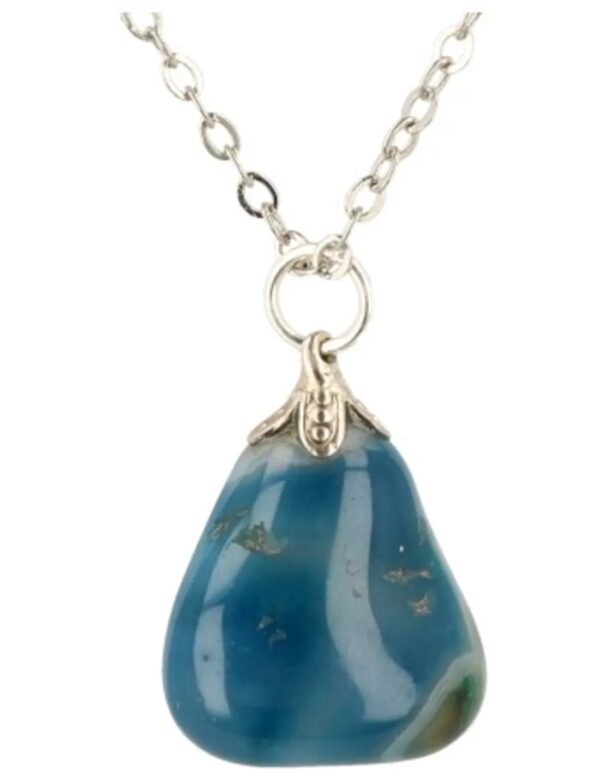 Agaat (gekleurd) blauw edelsteen hanger - Image 3