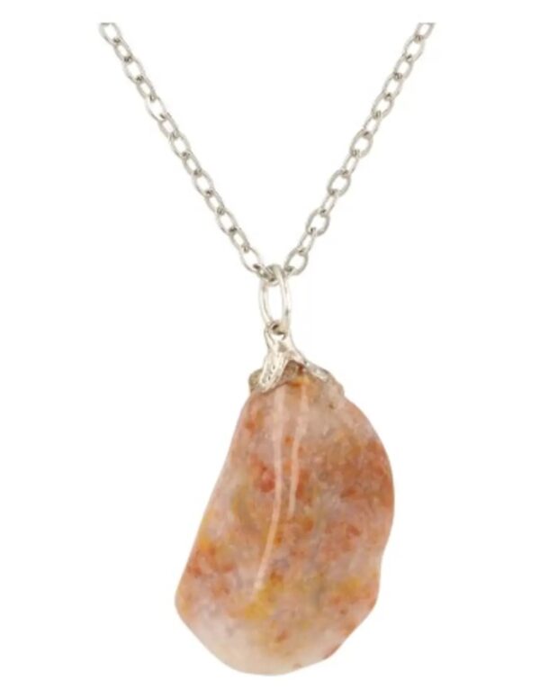 Agaat mos roze edelsteen hanger - Image 3