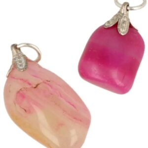 Agaat (gekleurd) roze edelsteen hanger