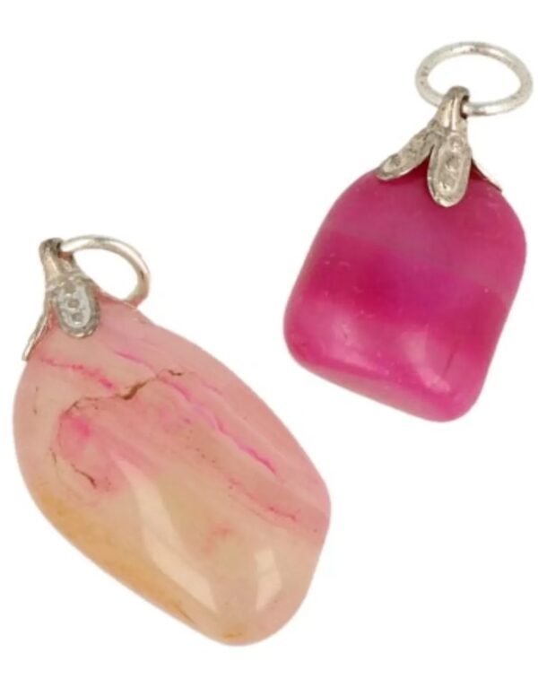 Agaat (gekleurd) roze edelsteen hanger