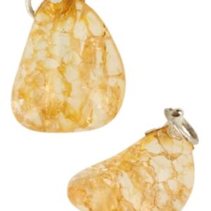 Bergkristal Edelsteen hanger crackle geel (gekleurd)