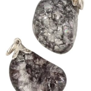 Bergkristal edelsteen hanger crackle grijs (gekleurd)