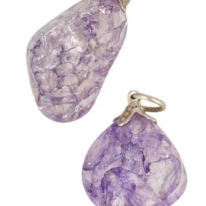 Bergkristal edelsteen hanger crackle paars (gekleurd)