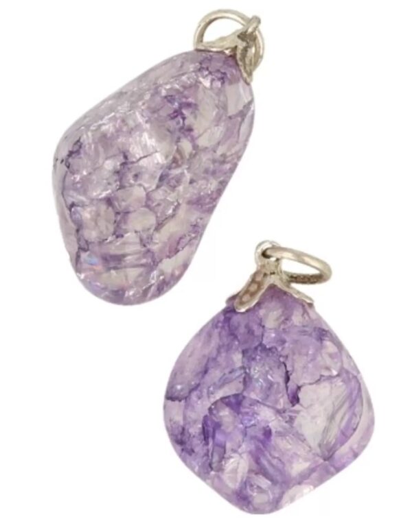 Bergkristal edelsteen hanger crackle paars (gekleurd)