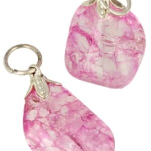 Bergkristal edelsteen hanger crackle rood (gekleurd)