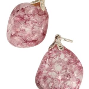 Bergkristal edelsteen hanger crackle roze (gekleurd)