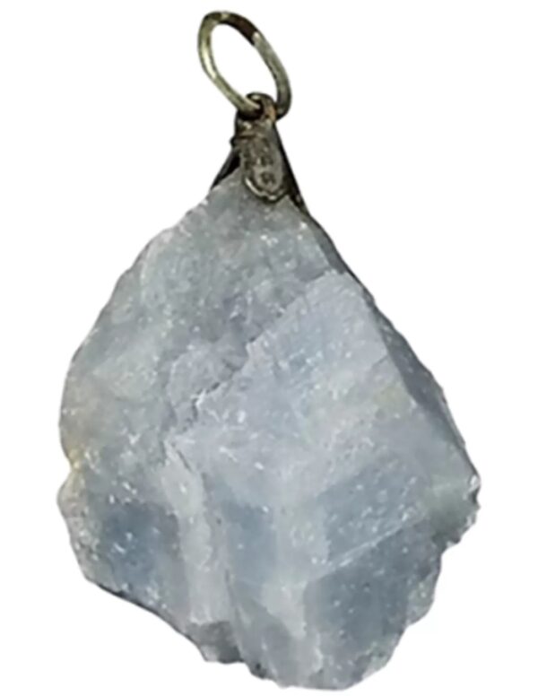 Calciet blauw edelsteen hanger ruw