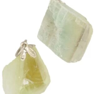 Calciet groen ruw edelsteen hanger