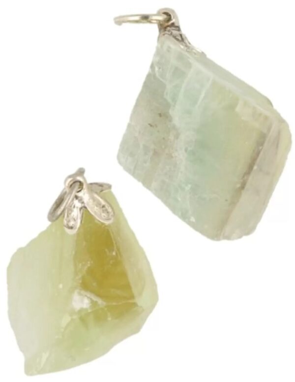 Calciet groen ruw edelsteen hanger