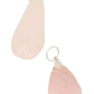 Roze kwarts edelsteen hanger