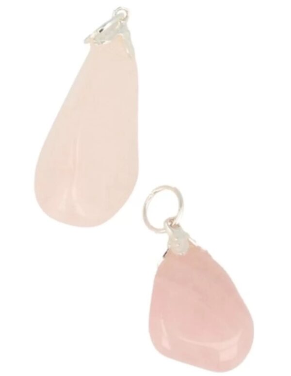Roze kwarts edelsteen hanger