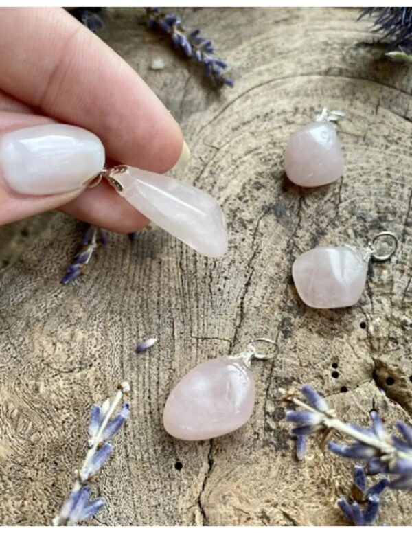 Roze kwarts edelsteen hanger - Image 2