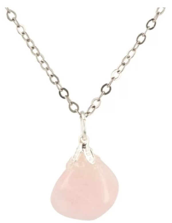 Roze kwarts edelsteen hanger - Image 3