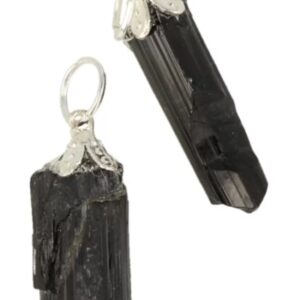 Toermalijn zwart ruw edelsteen hanger