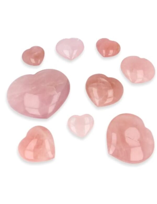 Roze kwarts edelsteen harten, per kilo
