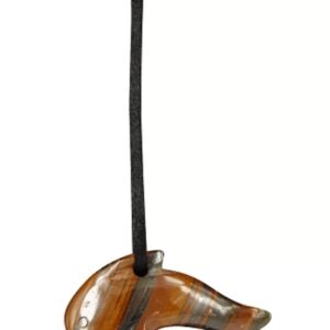 Dolfijn hanger Tijgeroog / Tijgerijzer doorboord