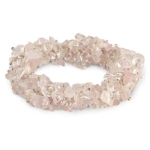 Roze kwarts splitarmband cluster