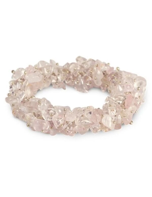 Roze kwarts splitarmband cluster