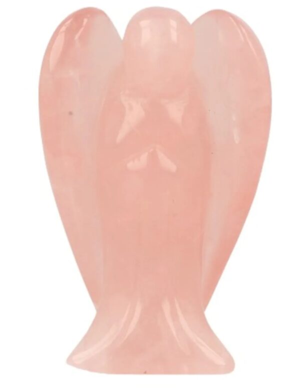 Roze kwarts staande engel 70 mm