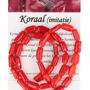 Koraal gladde staafjes kralen streng (imitatie)