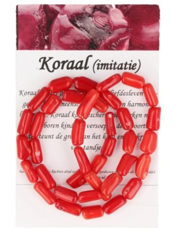 Koraal gladde staafjes kralen streng (imitatie)