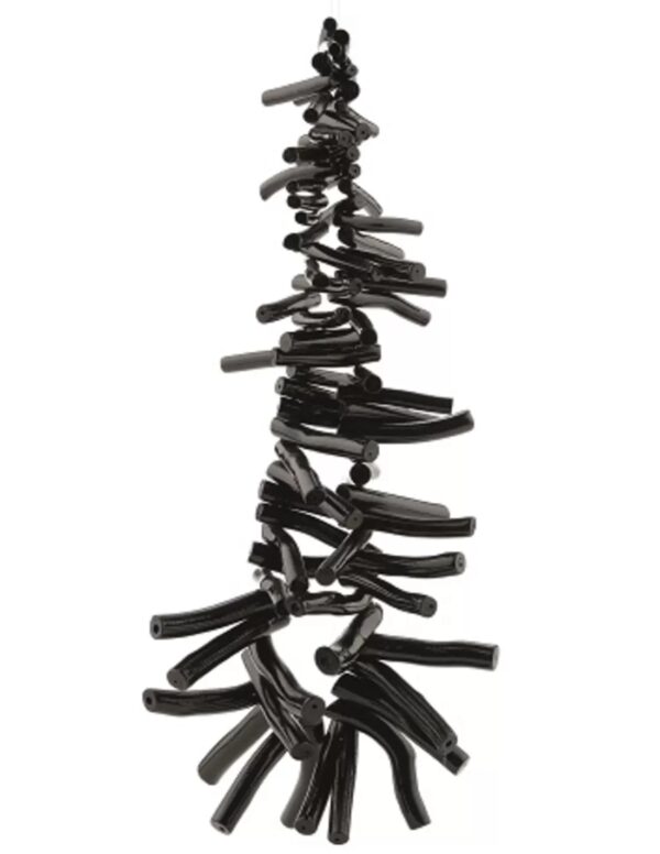 Koraal kralen streng zwart 35 mm (imitatie) - Image 2
