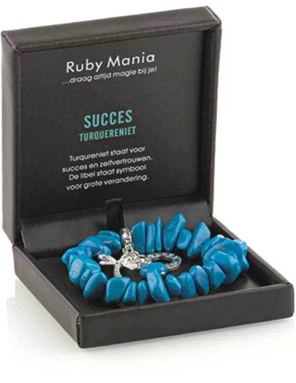 Turquereniet (gekleurd) Ruby Mania, armband nr 8, nugget