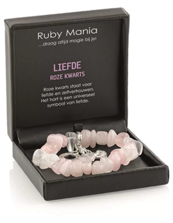 Roze kwarts Ruby Mania, armband nr 22, nugget