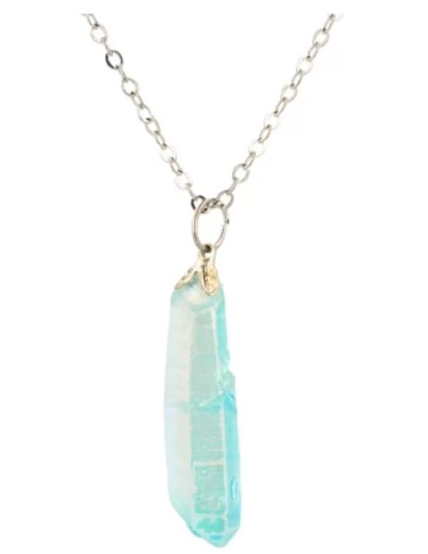 Aqua Aura edelsteen hanger ruw (gecoat)