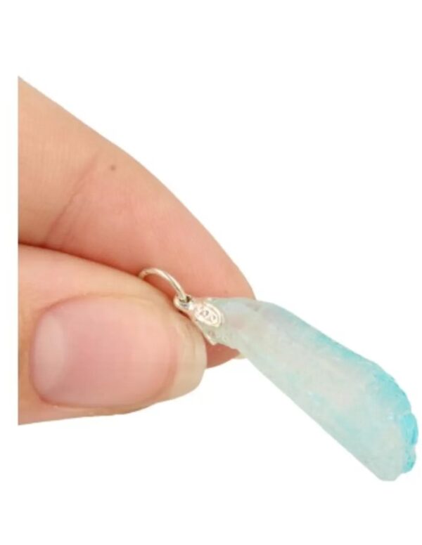 Aqua Aura edelsteen hanger ruw (gecoat) - Image 5