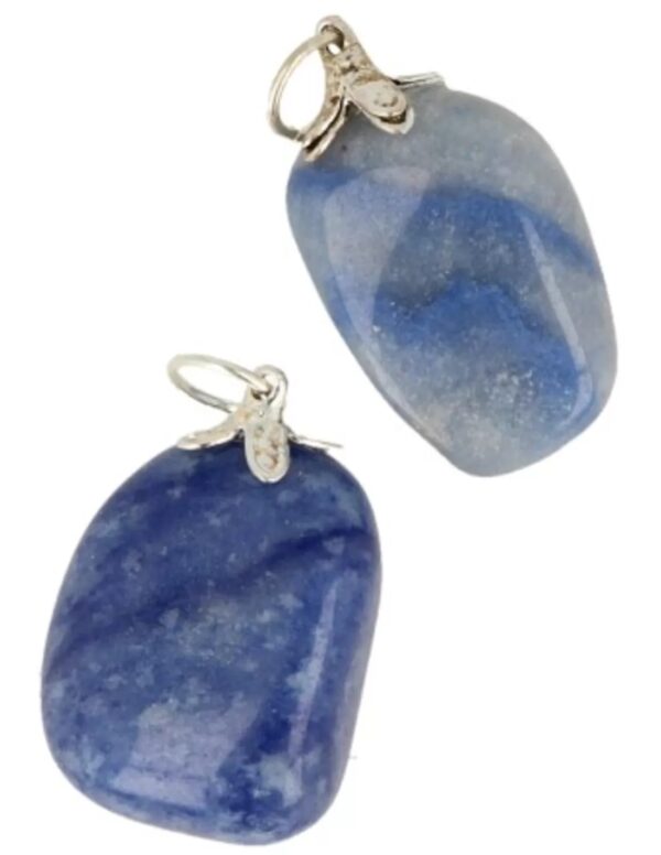 Blauwe kwarts edelsteen hanger
