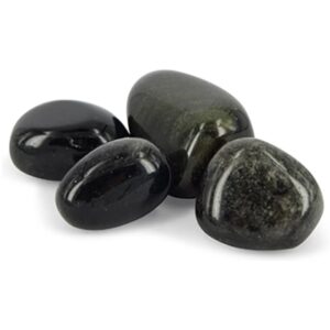 Obsidiaan zilver trommelstenen (mt3), per gram
